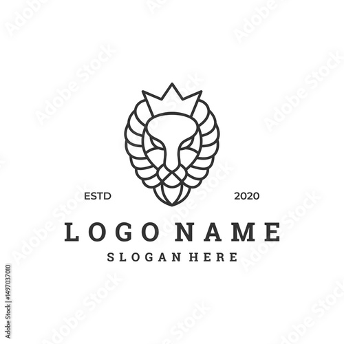 lion head logo, perfect for fashion or retail logo design