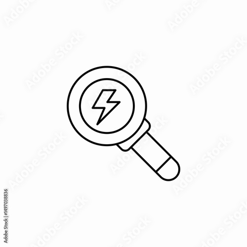 magnifying energy icon sign vector