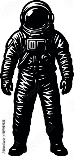 Astronaut vector silhouette print design