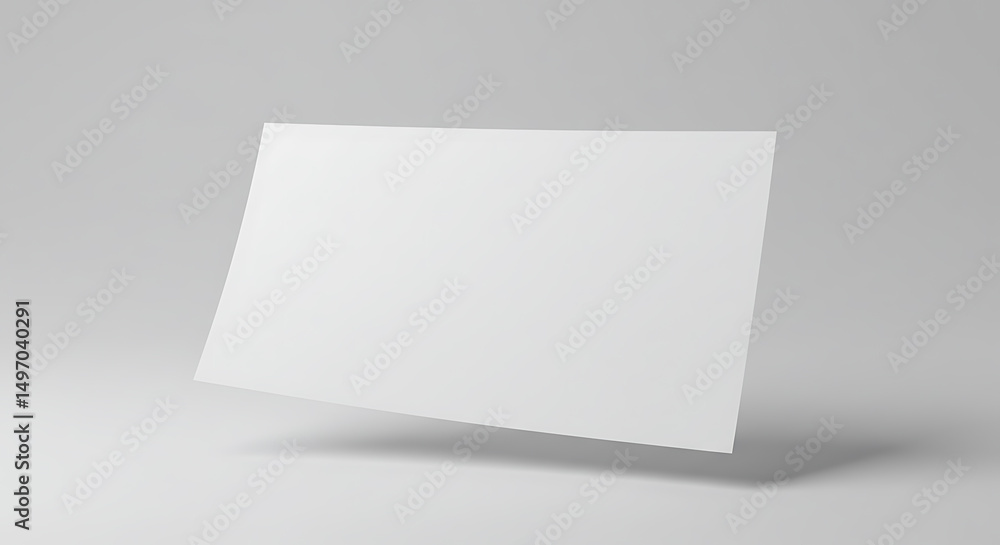 Blank White Paper Mockup Floating Sheet 3D Render Isolated Background Blank White Paper Mockup Floating Sheet 3D Render Isolated Background