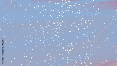 Abstract Sparkling Snow Particles Floating Gently Against a Soft Blue and Pink Background