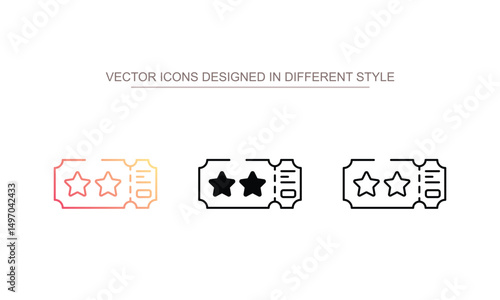 Circus Ticket icon design with white background stock illustration