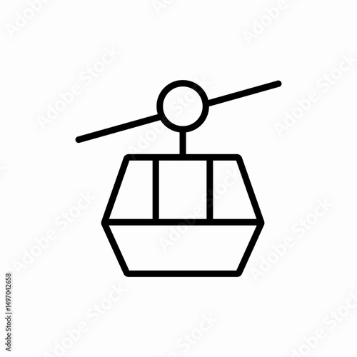 Cable car transport icon vector sign
