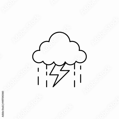 thunder cloud icon sign vector
