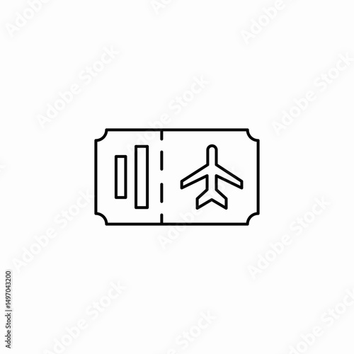 ticket plane icon sign vector