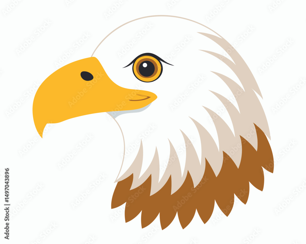 Fototapeta premium a realistic watercolor of a bald eagle with its white head and sharp eyes