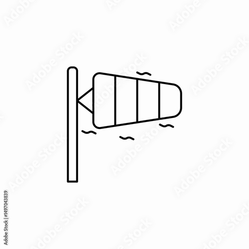 windsock direction icon sign vector