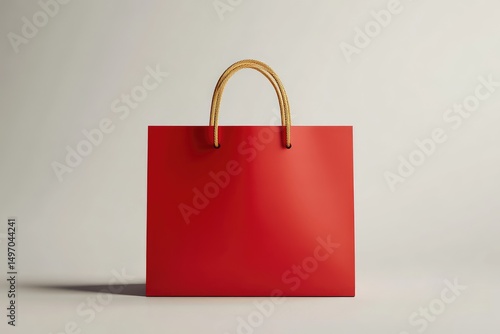 Red shopping bag, simple design