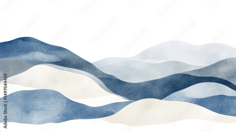 Obraz premium Abstract watercolor mountainscape