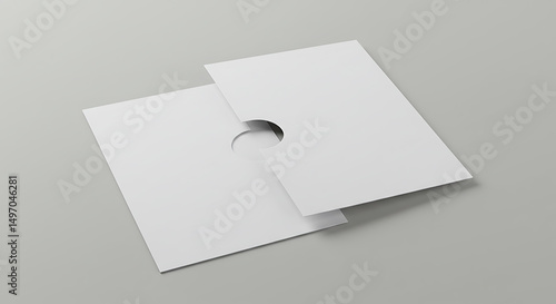 Mockup: White Square Card with Circle Cutout Packaging Design