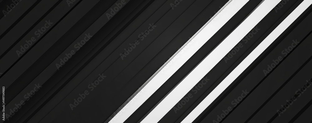 Obraz premium Diagonal black and white stripes