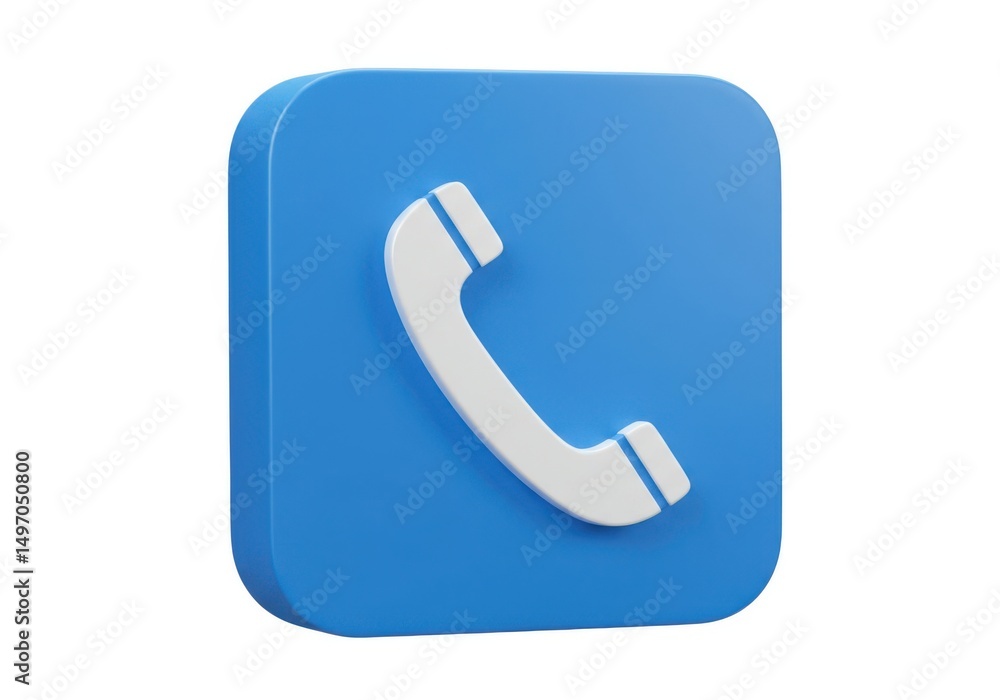 Blue phone icon isolated on white background Blue phone icon isolated on white background