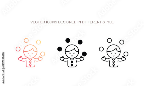 Juggler icon design with white background stock illustration