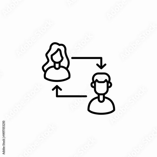 people transfer icon sign vector
