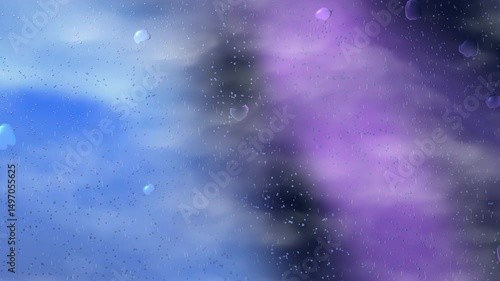 Ethereal Night Sky with Swirling Clouds and Soft Purple to Blue Gradients