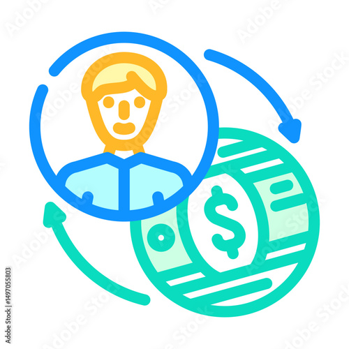 referral bonus color icon vector illustration