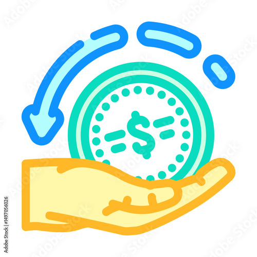 cashback reward affiliate program color icon vector illustration
