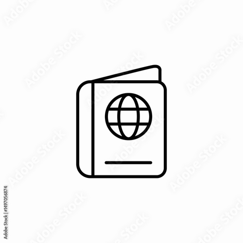 travel passport icon sign vector