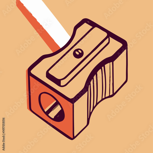 Hand-drawn Pencil Sharpener Illustration