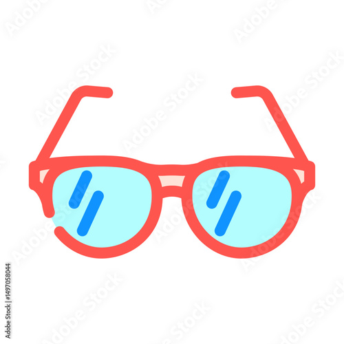 eyeglasses optometry vision eye color icon vector illustration