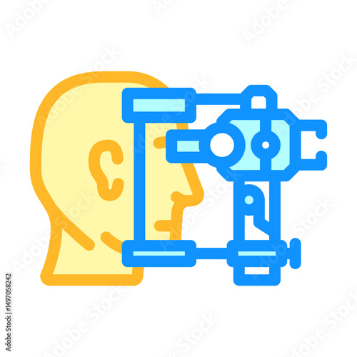 vision screening optometry eye color icon vector illustration
