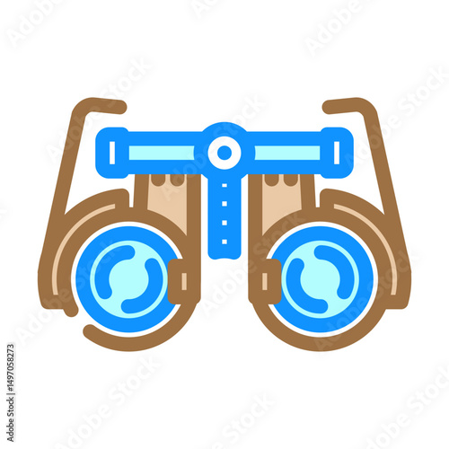 equipment optometry vision eye color icon vector illustration