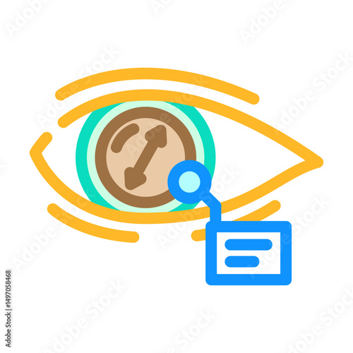 pupil dilation optometry vision eye color icon vector illustration