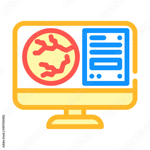 retina examination optometry vision color icon vector illustration