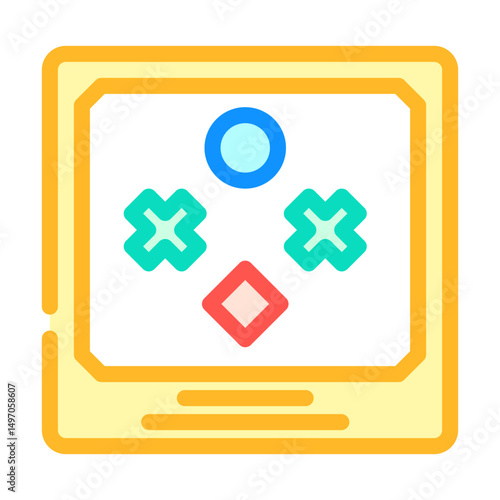 binocular vision test optometry eye color icon vector illustration