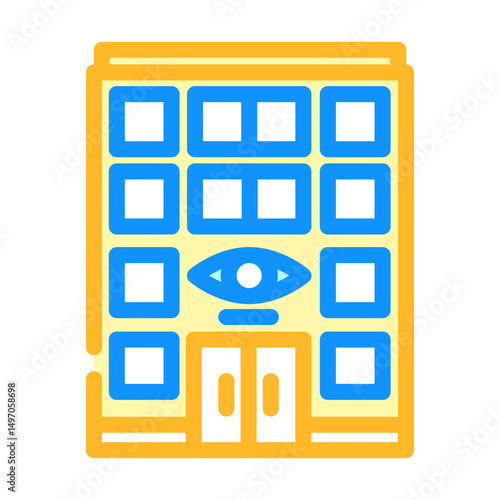 clinic optometry vision eye color icon vector illustration