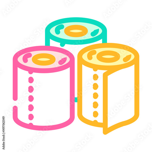 colored toilet paper color icon vector illustration