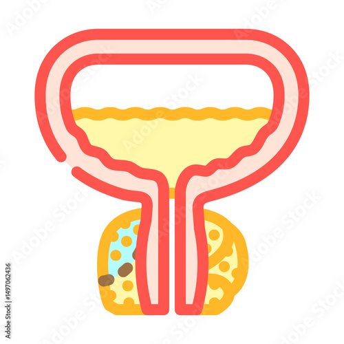 prostatectomy urology color icon vector illustration