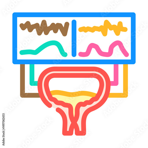 urodynamic testing urology color icon vector illustration