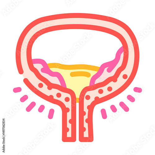 cystitis urology color icon vector illustration