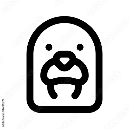 walrus line icon