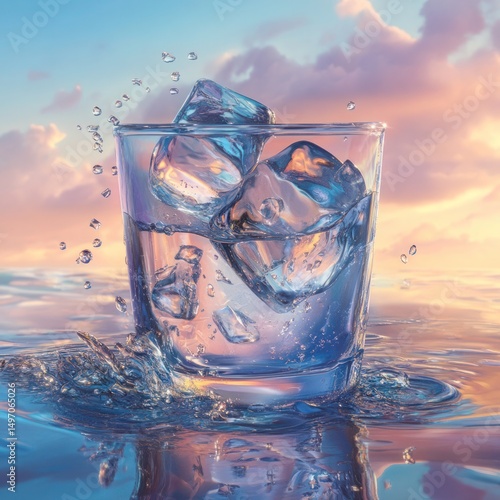 Splashing Ice Water