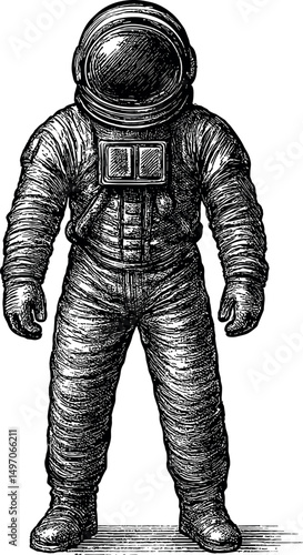 Astronaut vector black silhouette print design
