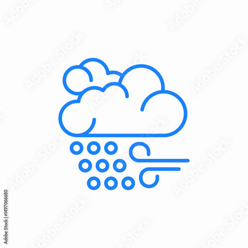 cloud snowing wind icon sign vector
