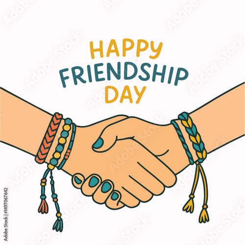 Happy Friendship Day Bracelets Vector Illustration