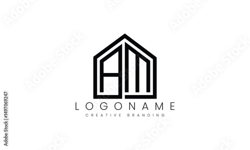 Minimalist AM Logo for Branding and Identity.
