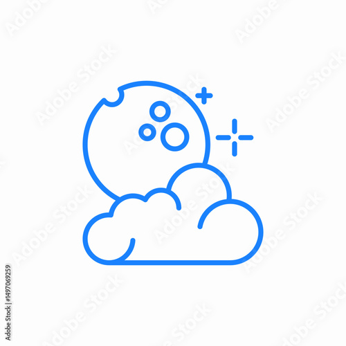full moon clouds icon sign vector
