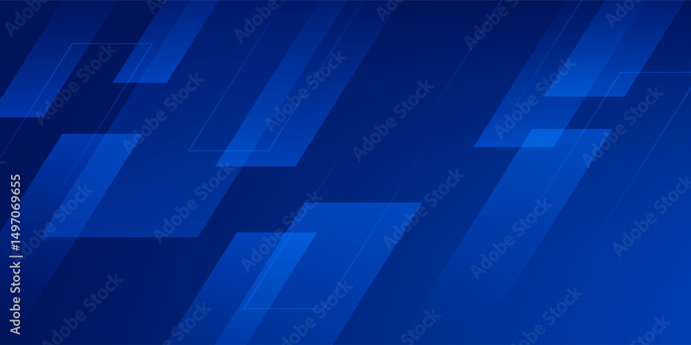 Obraz premium dark blue background with abstract square shape, dynamic and sport banner concept.