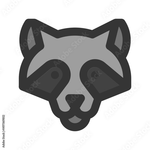 racoon line fill icon