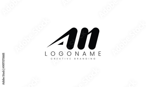 Minimalist AM Logo for Branding and Identity.