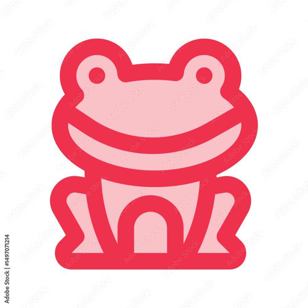 Obraz premium frog line fill icon