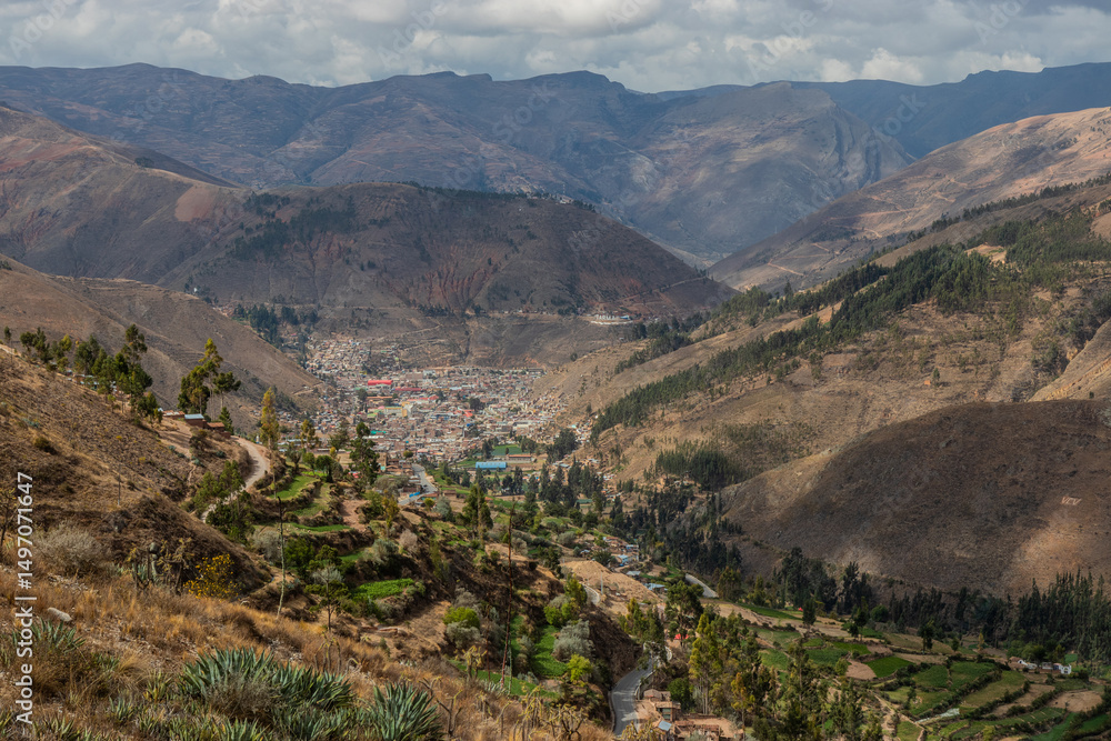 Naklejka premium Valley with Tarma town, Peru