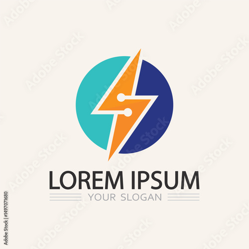 Free Download Electric Bolt Symbol Logo Vector with Storm Energy Icon in Minimalist Thunder Style - GFXLoad