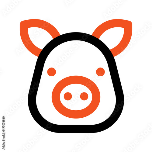 pig line color icon