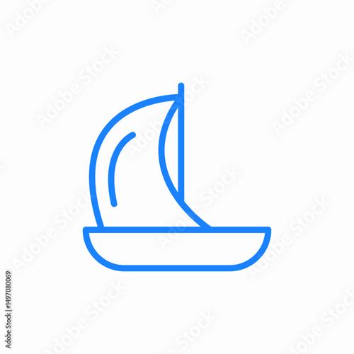 sailboat sea icon sign vector
