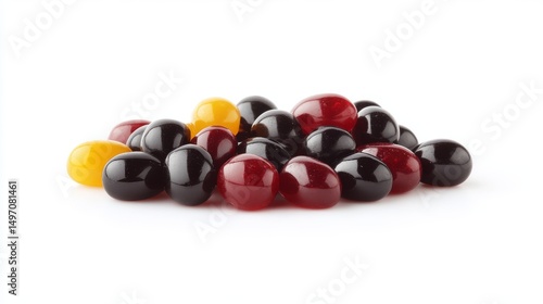 food photography a pile of sweet jelly beans on a white background
